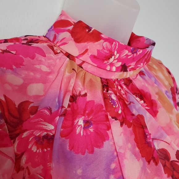 VTG 60s Hot Pink Flower Maxi Dress - US S - Picture 3 of 14